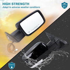 Lqito mirror with puddle lights aids nighttime vehicle checks.