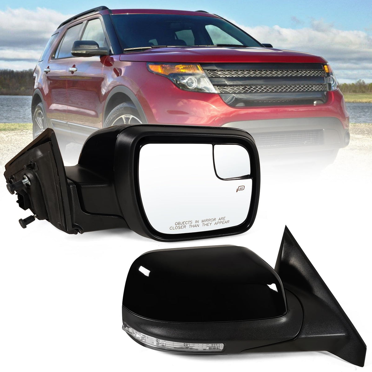 Lqito right passenger side mirror for Ford Explorer ensures reliable visibility.
