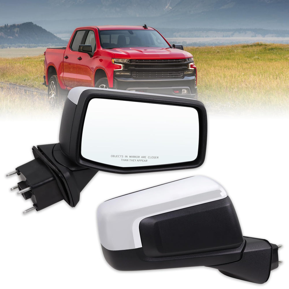 Lqito right passenger side mirror for Chevy Silverado 1500 with chrome finish for reliable visibility