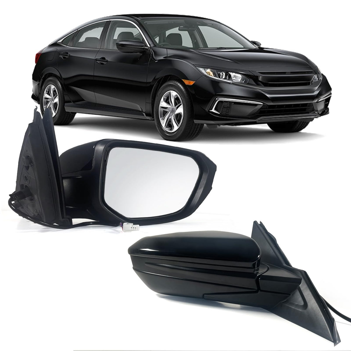 Lqito right passenger mirror for Honda Civic 2016-2021 enhances road visibility