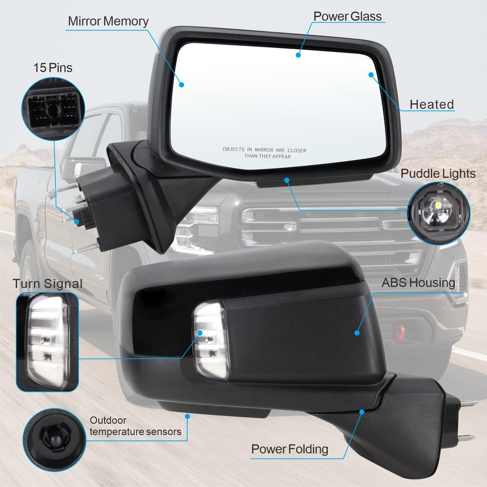 Lqito Sierra 1500 right passenger mirror side view showing integration