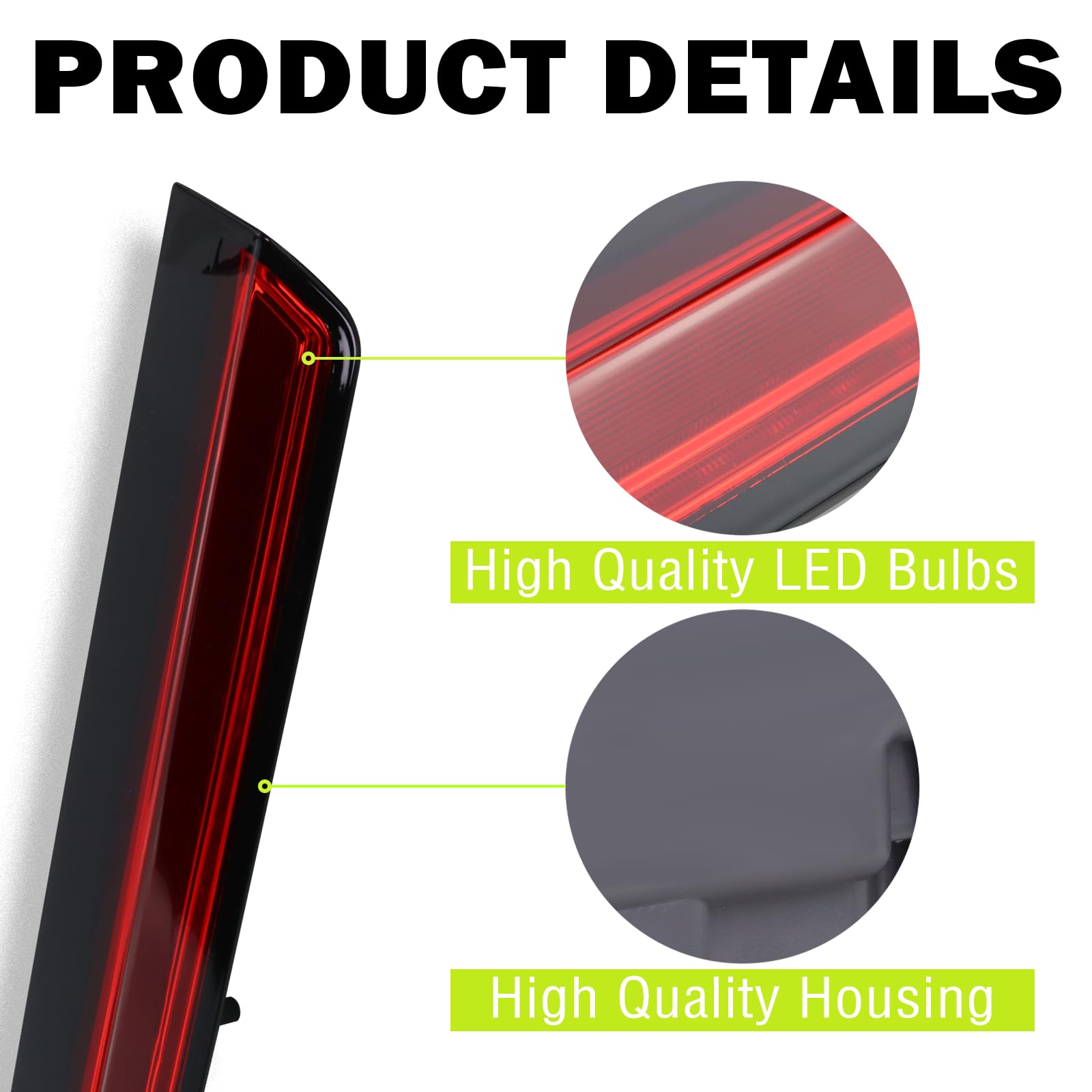 Lqito Tahoe/Suburban 3rd brake light installed enhances rear signal clarity for safer lane changes.