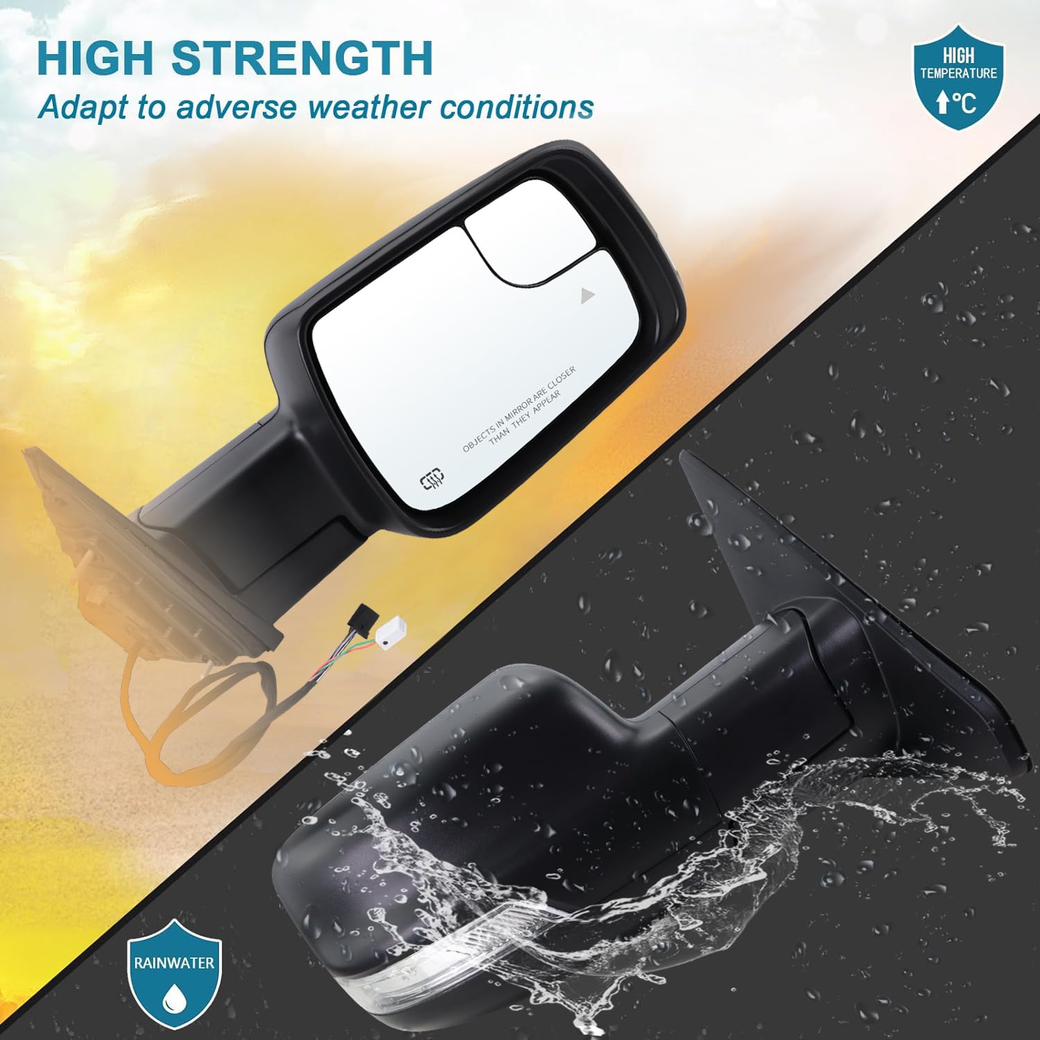Lqito turn signal mirror for Ram 1500 enhances vehicle signaling
