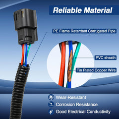 LQYLMY tail lamp wiring harness connectors close-up highlights durable conductors.