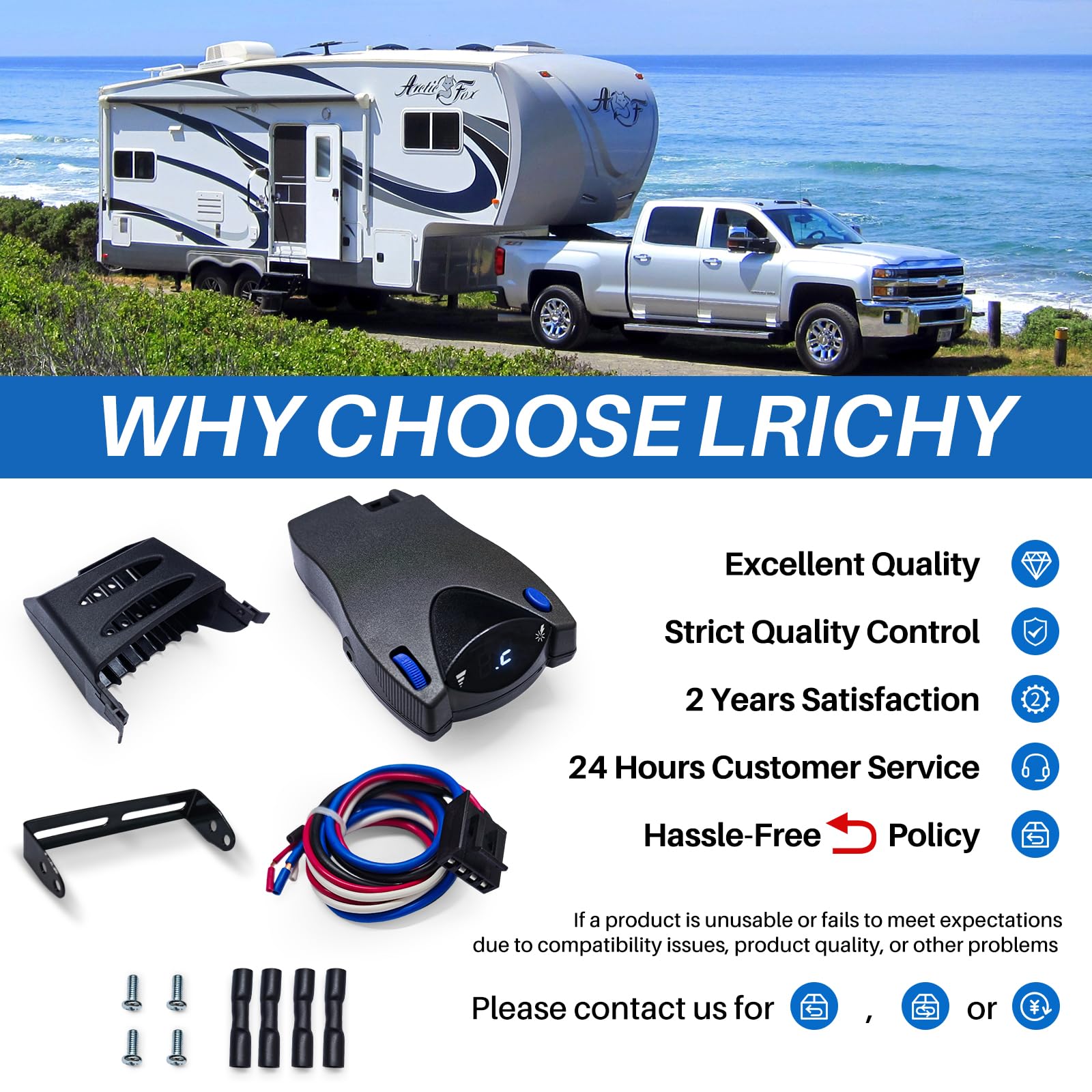 Lrichy 90885 quick-disconnect design makes storage simple when not in use.