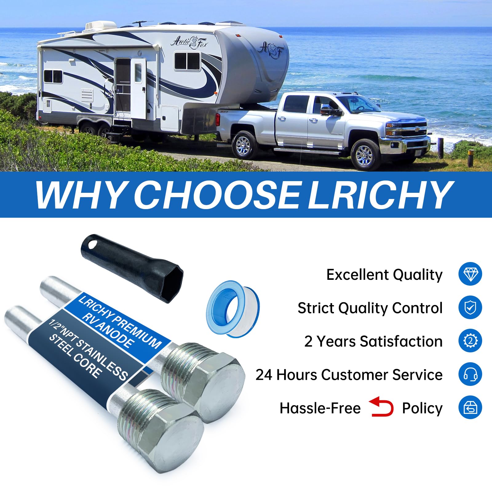 Lrichy two-pack with warranty for reliable RV maintenance