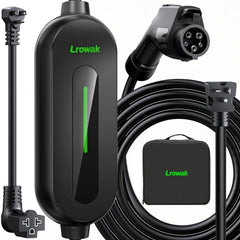 Lrowak Level 1&2 portable EV charger with compact design for on-the-go charging.