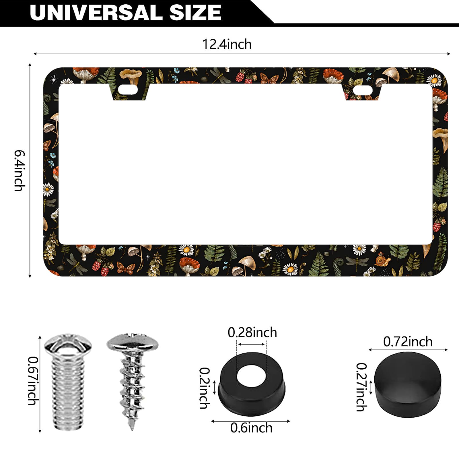 LRZJYDMB woodland-fern-dragonfly frame rear view for universal fit and durability