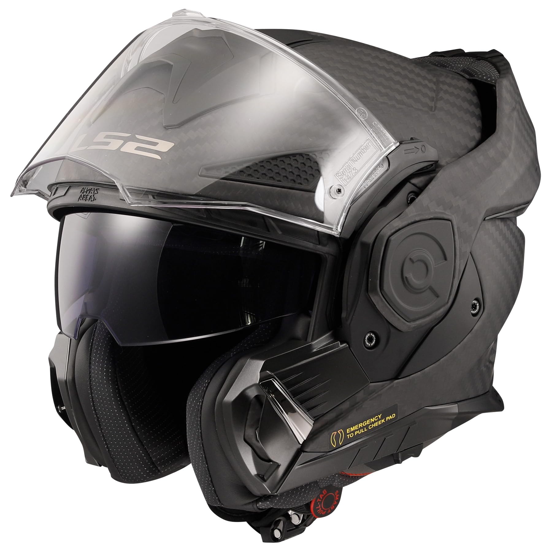 LS2 Advant X Carbon helmet chin bar flip in action during ride transitions