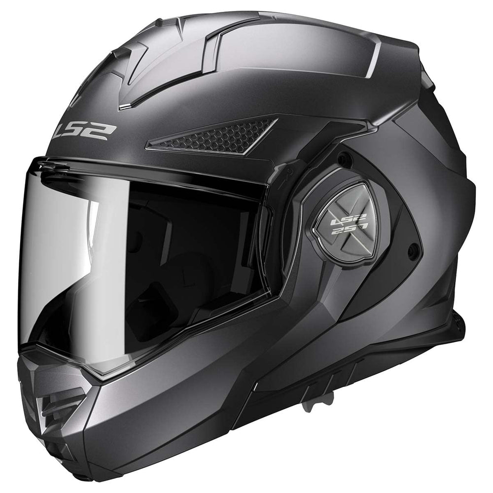 LS2 Advant X modular helmet, matte titanium, XS, quick-on/off with built-in sun shield