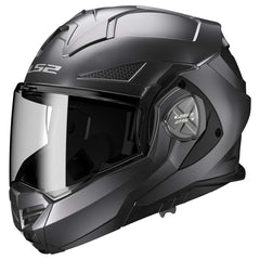 LS2 Advant X modular helmet, matte titanium, XS, quick-on/off with built-in sun shield