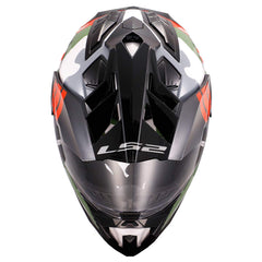 LS2 Explorer XT Camox helmet close-up, showcasing Pinlock-ready visor details.