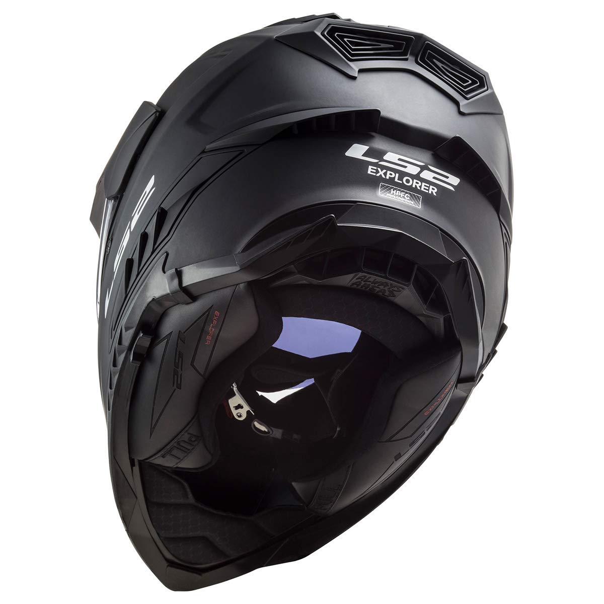 LS2 Explorer XT removable liner showcases easy cleaning and maintenance.