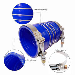 LSDZWORK blue intercooler hose shows resilient silicone design for harsh highway conditions.