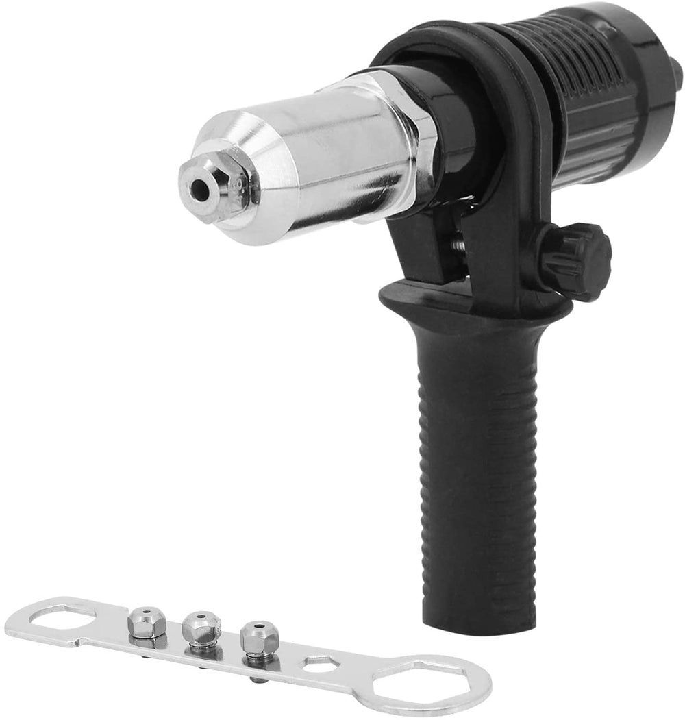 LSLANSOON rivet gun adapter in use for precise rivet setting on wood and metal