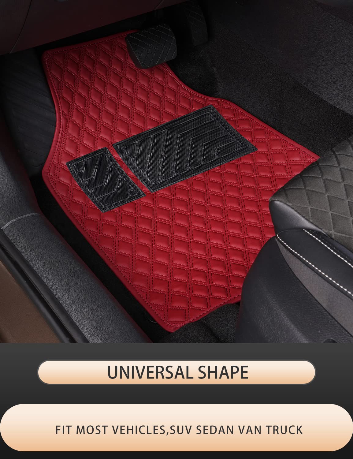 LSXUANCHU faux leather heel pad mat shows durable, non slip driving surface.