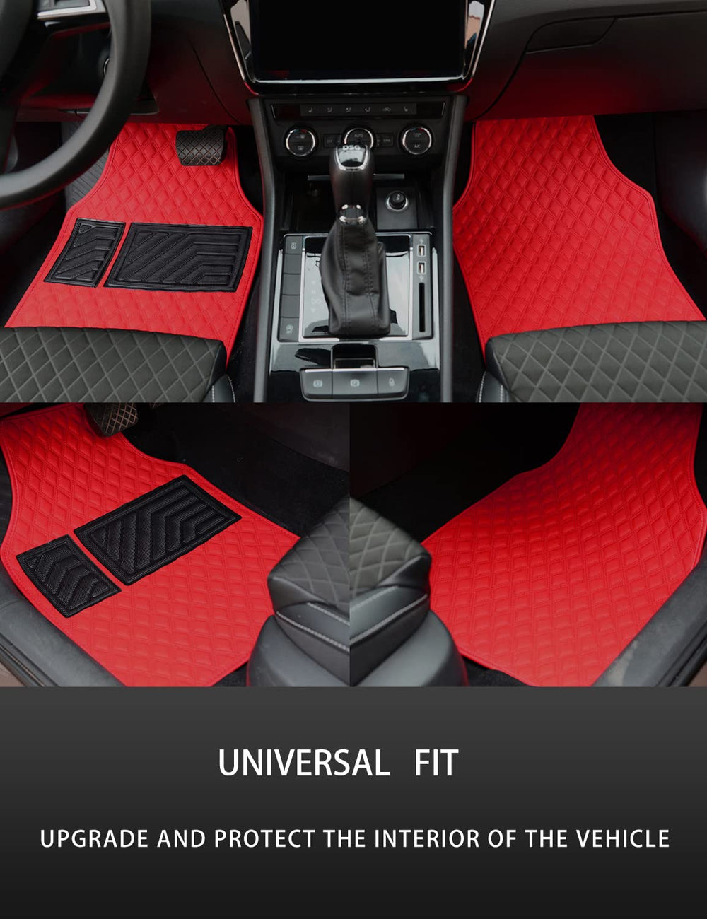 LSXUANCHU red car floor mats rear set with full coverage for back seats