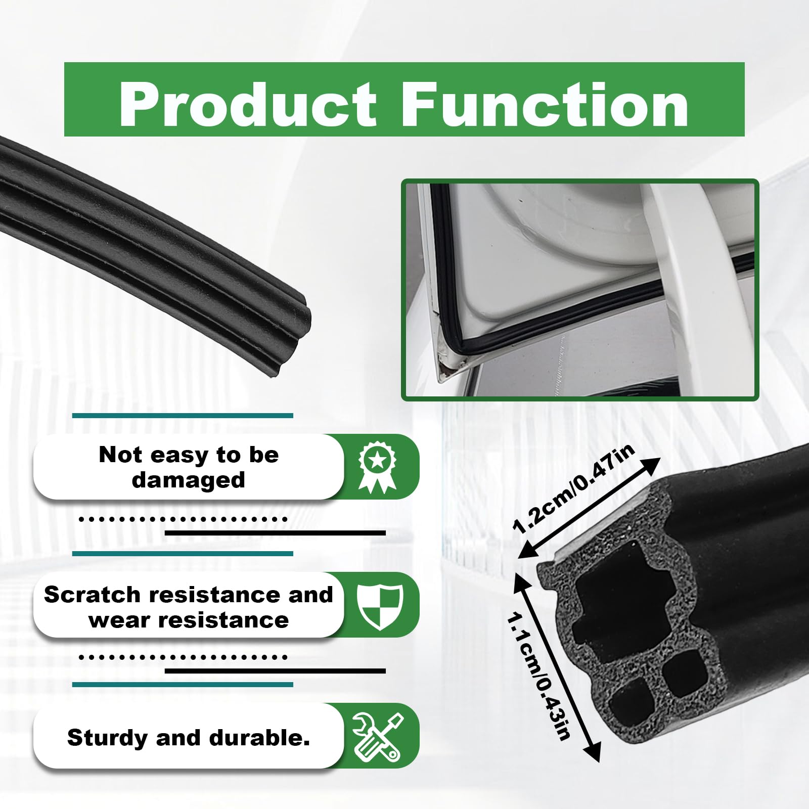 LTDCVTR self-adhesive weather strip installs quickly with no tools.