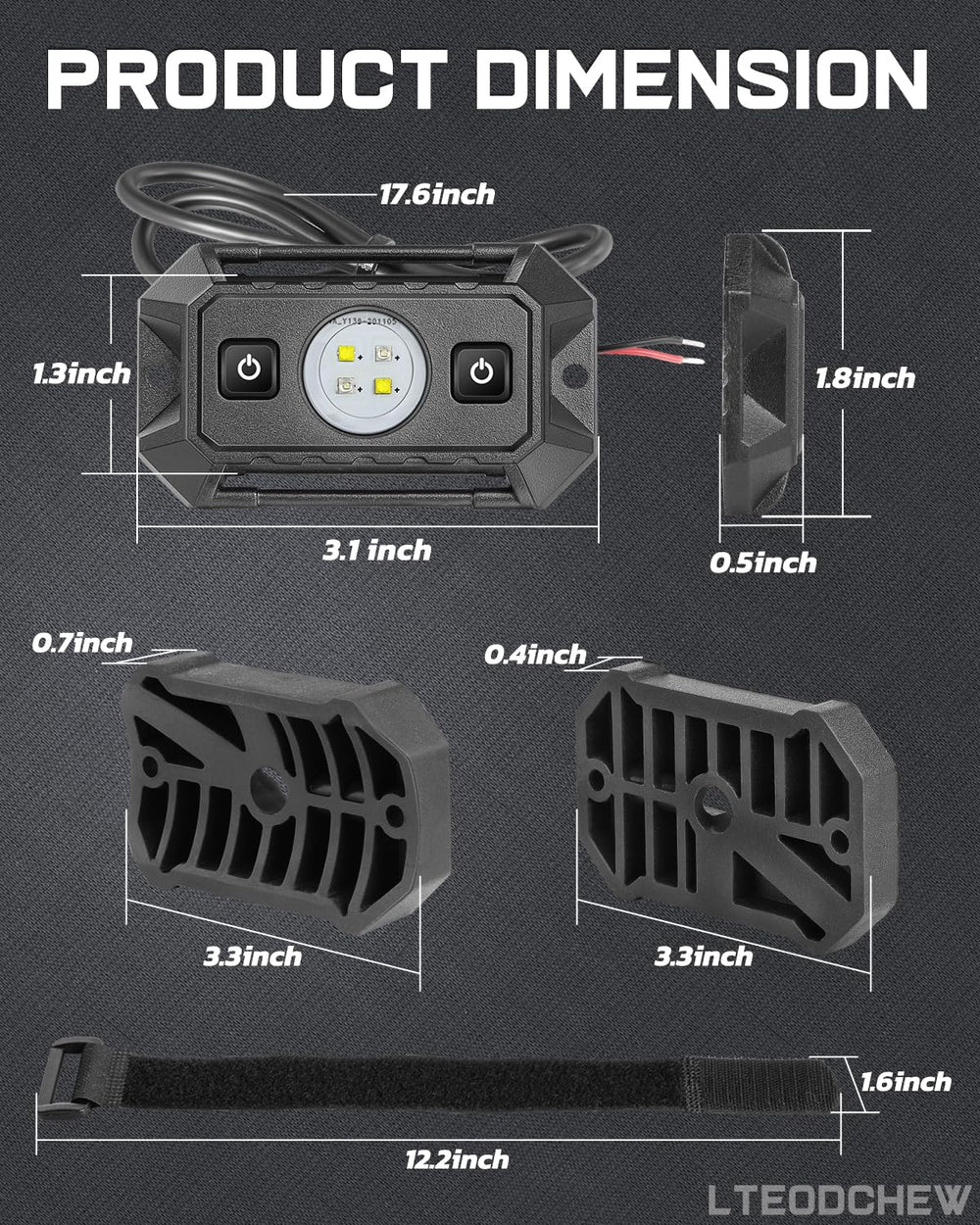 LTEODCHEW dome light flat and curved mount pads for clean installs