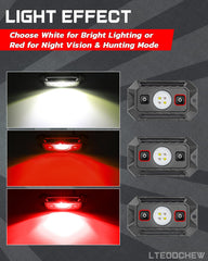 LTEODCHEW LED UTV dome light with red-white combo for versatile in-cab lighting