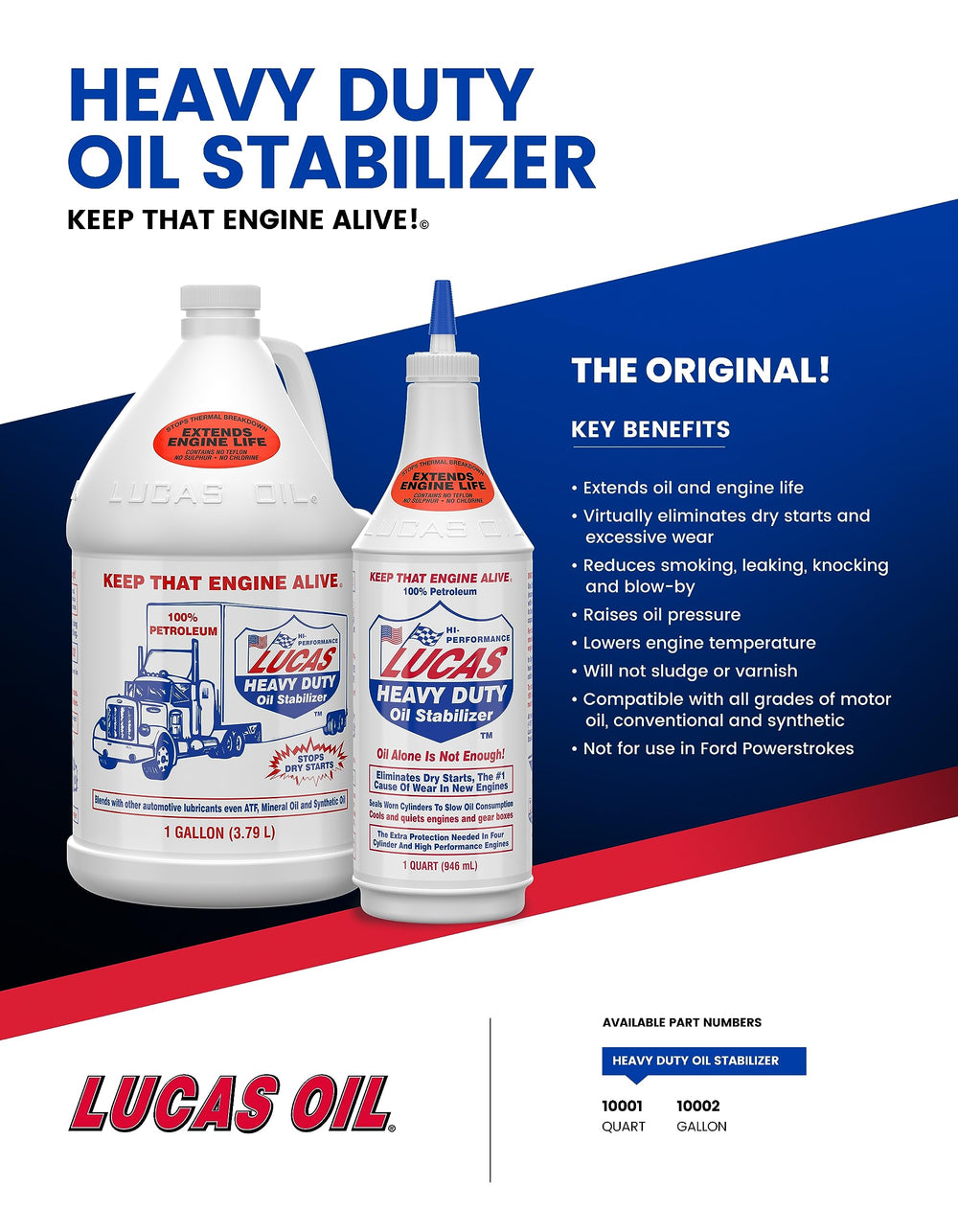 Lucas Oil 10001 front packaging shown for professional-grade use.