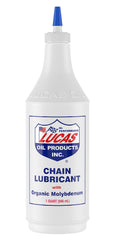 Lucas Oil 10014 chain lubricant bottle ready for all-weather protection on chains and gears.