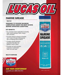 Lucas Oil Marine Grease on outboard motor components for enduring adhesion