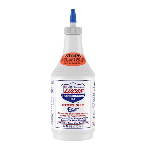 Lucas Oil Transmission Fix bottle label provides clear usage guidance