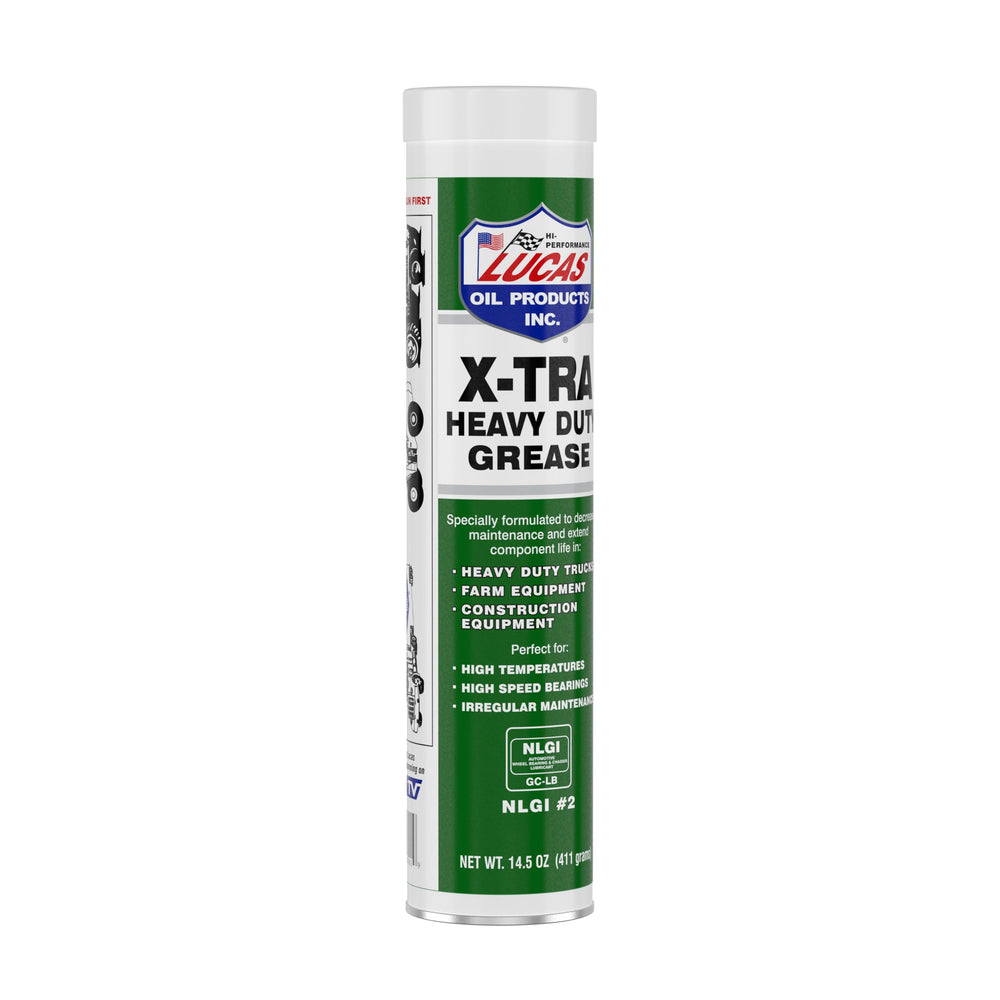 Lucas Oil X-Tra Heavy Duty Grease case-of-10 packaging highlights ample supply for workshop use.