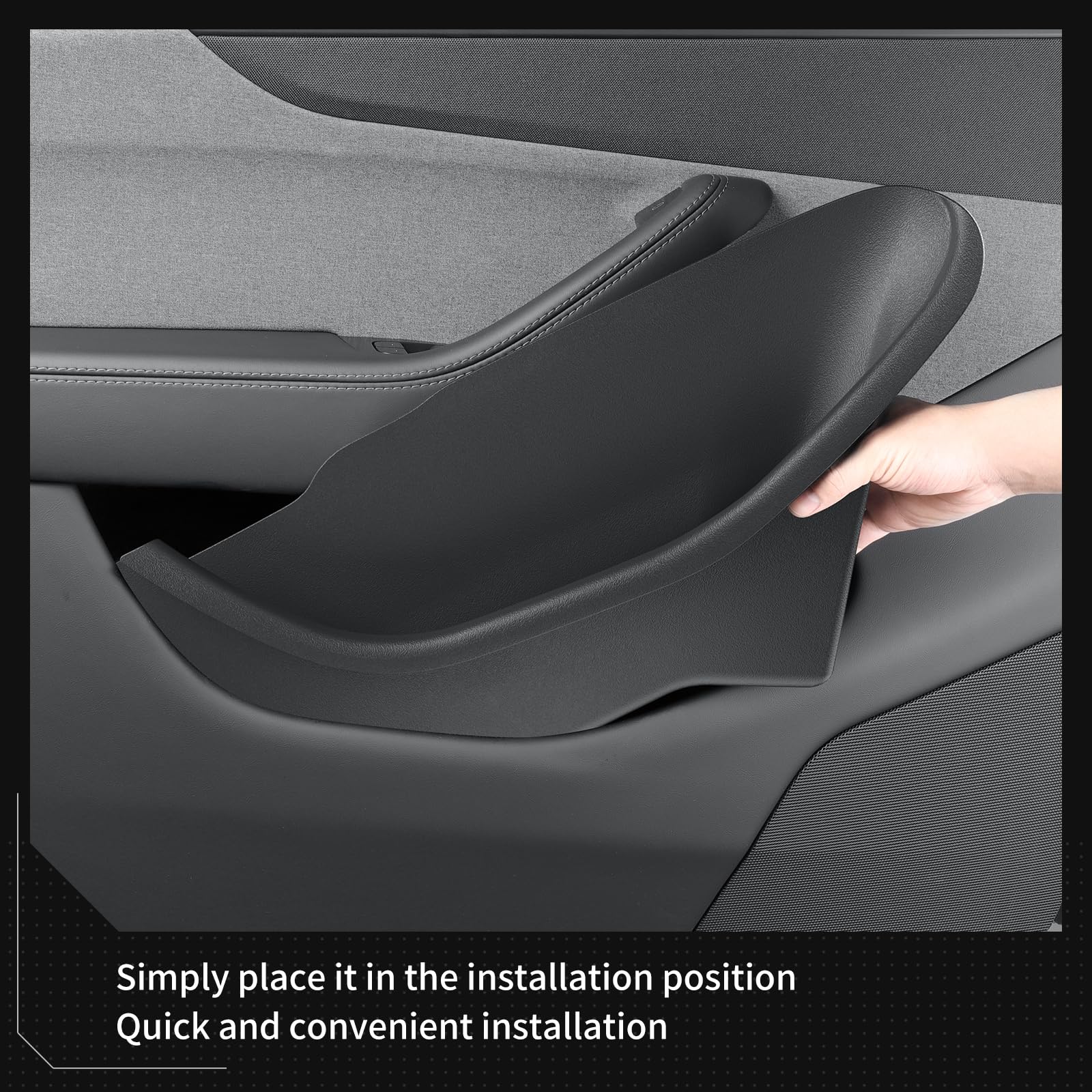 Luckeasy door-side storage for rear door pocket organizes bottles and devices.