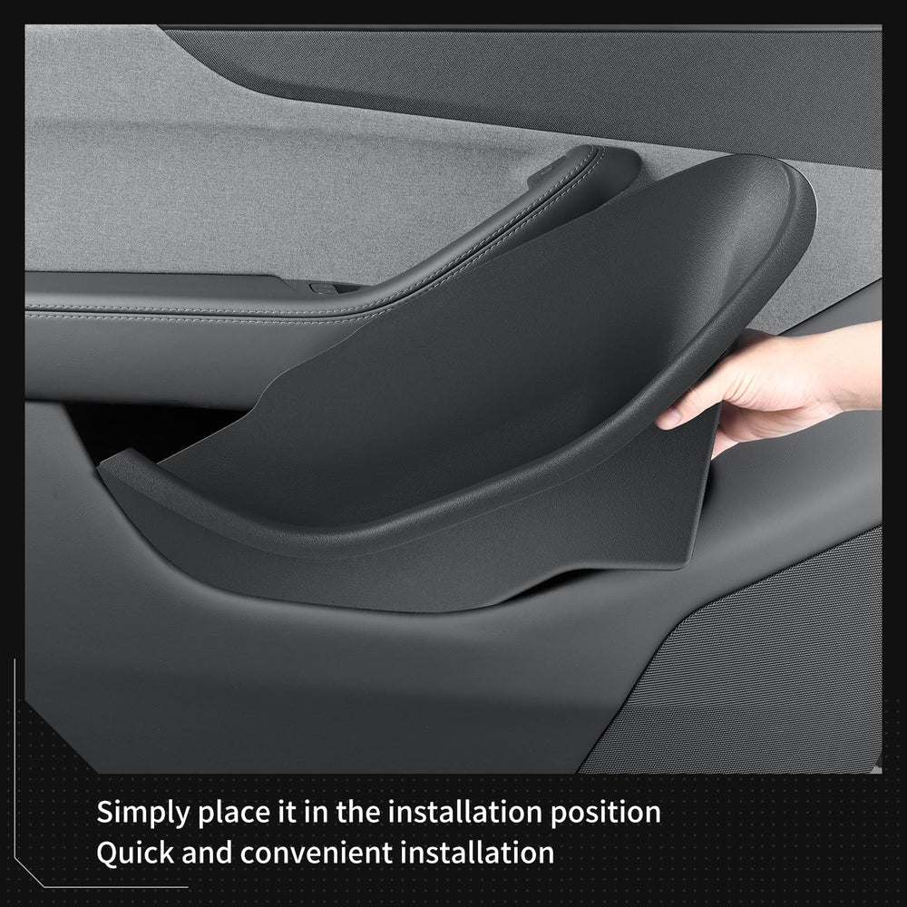 Luckeasy door-side storage for rear door pocket organizes bottles and devices.