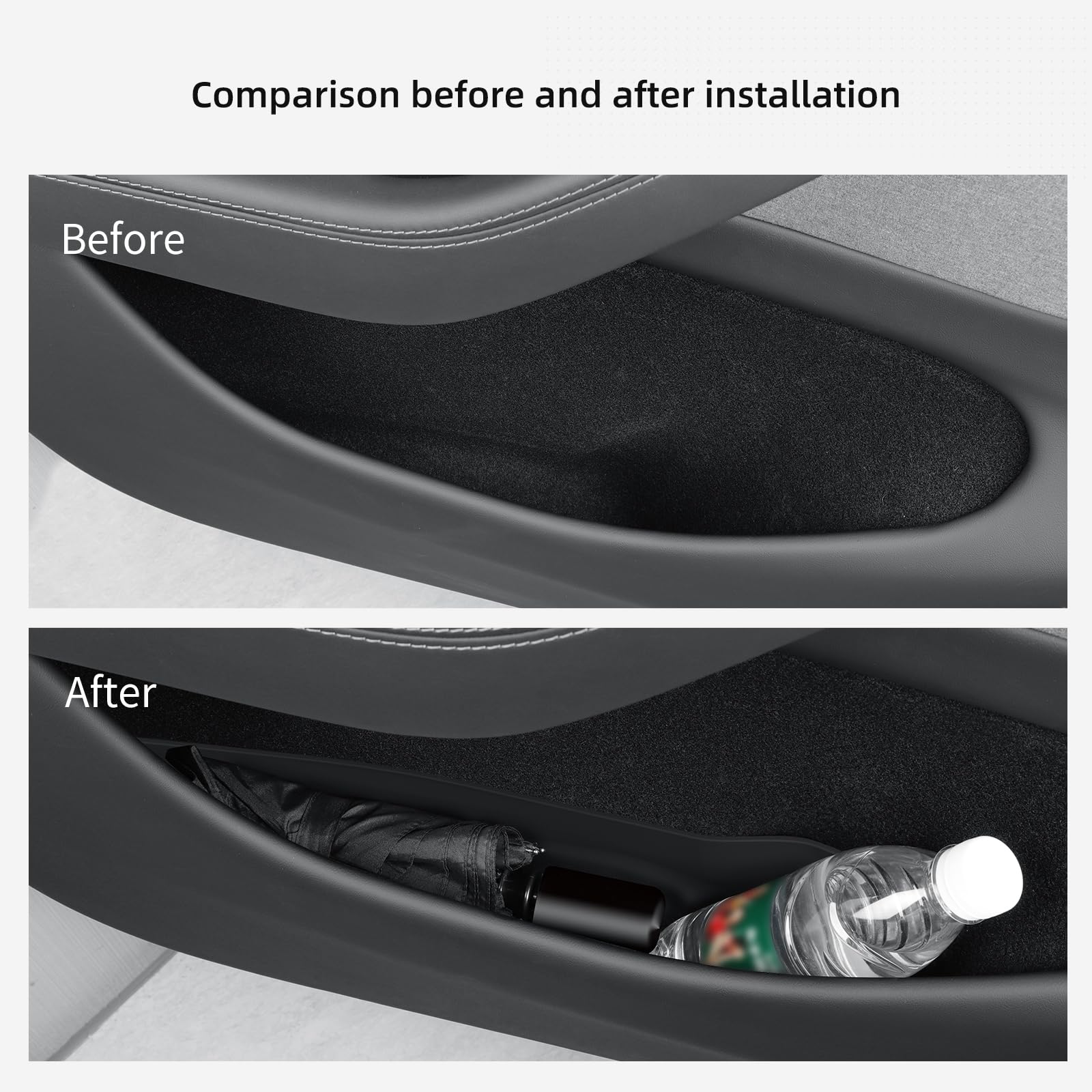 Luckeasy door side storage for Model Y rear left slot organizes small accessories