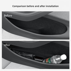 Luckeasy door side storage for Model Y rear left slot organizes small accessories