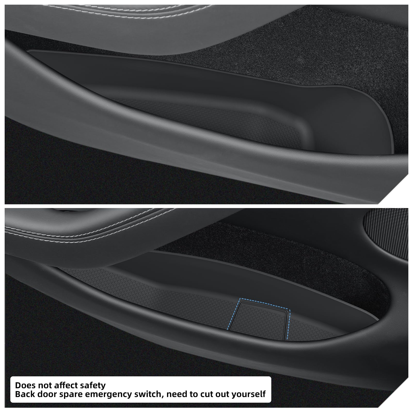 Luckeasy door side storage for Model Y rear right slot prevents clutter