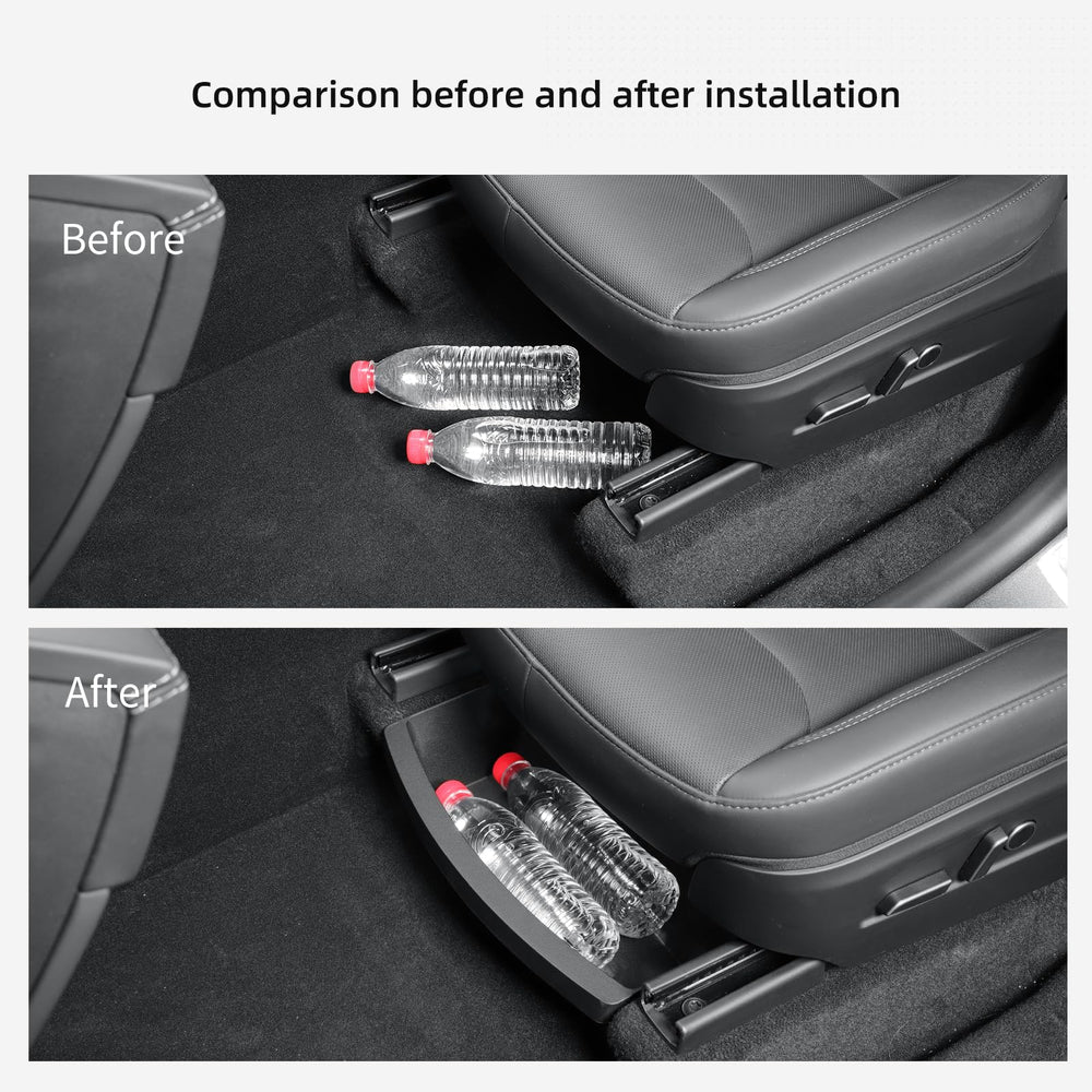 LUCKEASY easy-clean underseat storage cleans with water or damp cloth.