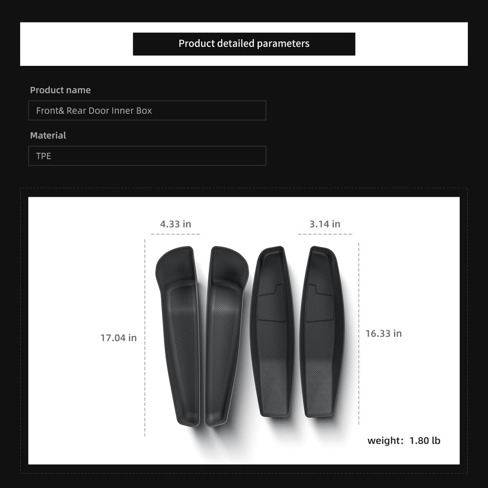 Luckeasy easy-installation for Model Y door pockets requires no tools