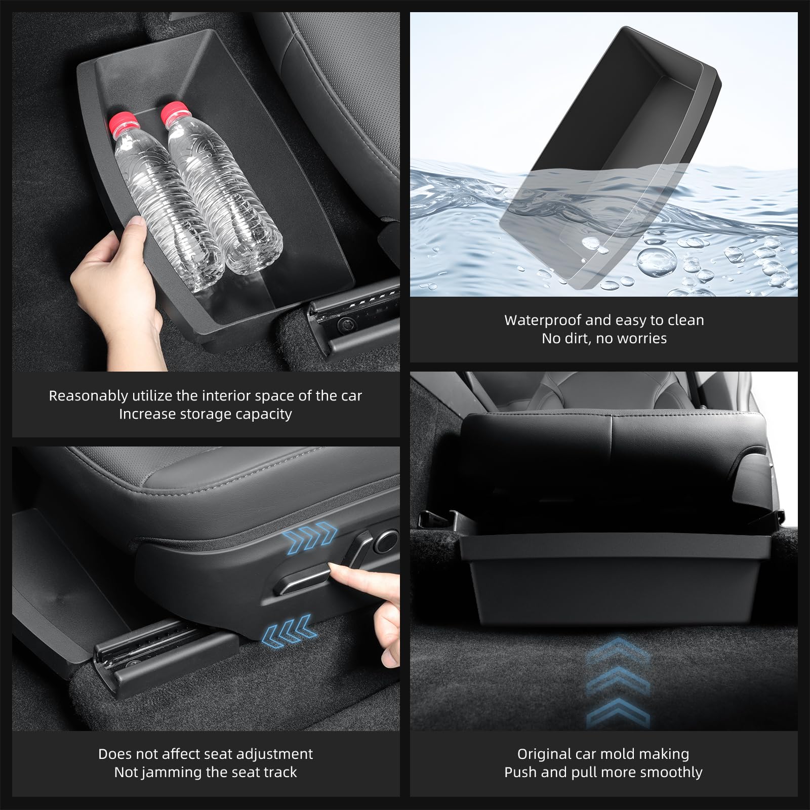 LUCKEASY easy installation underseat organizer requires no tools.