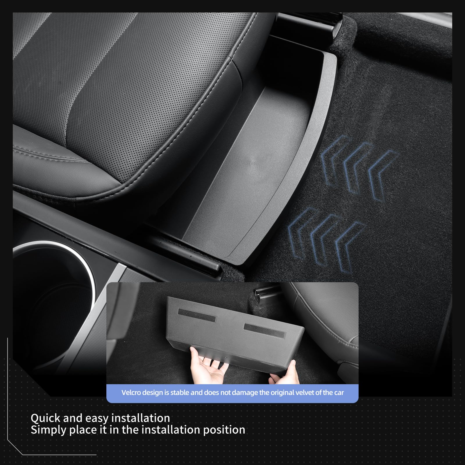 LUCKEASY neatly organizes items under the seat for a tidier cabin.