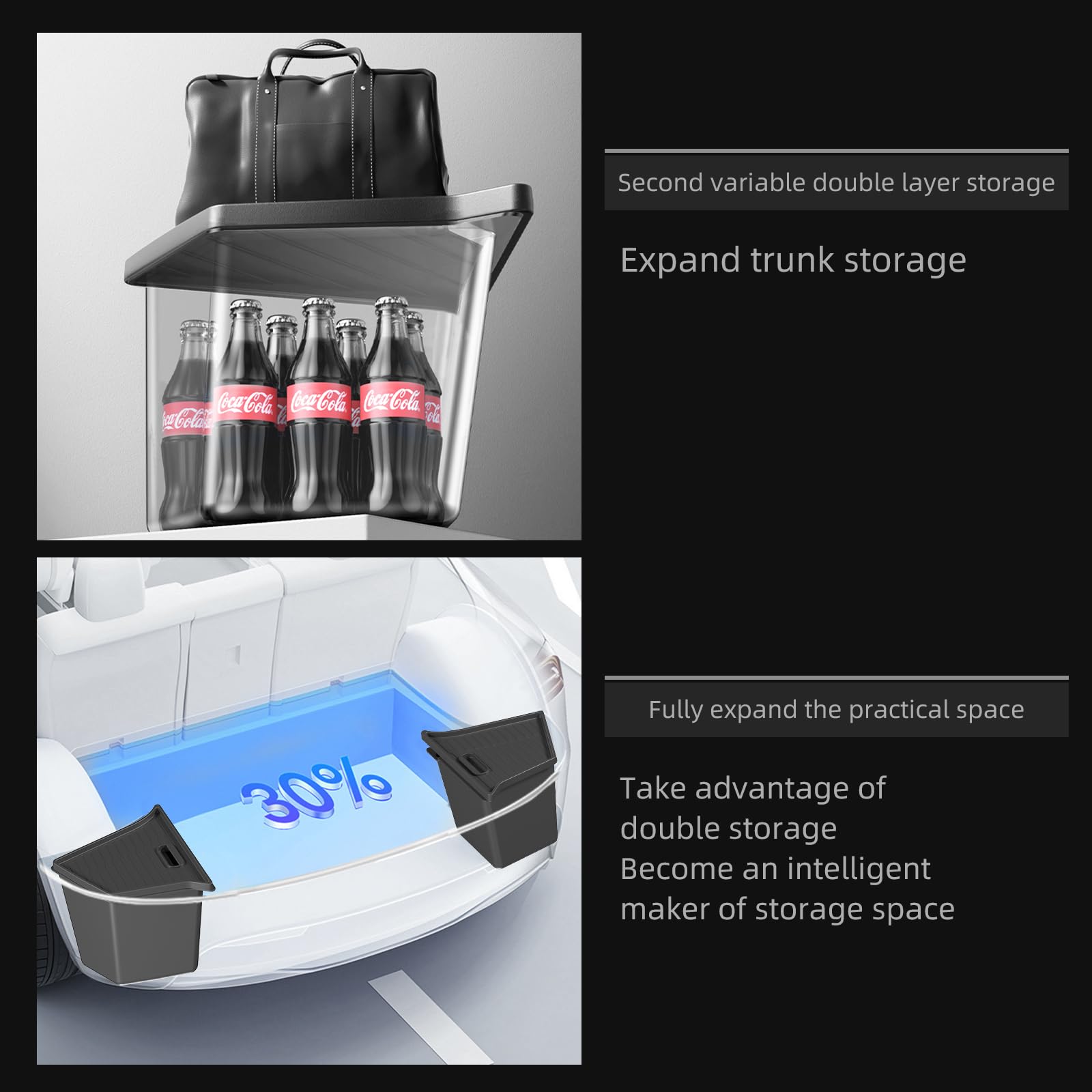 LUCKEASY design minimizes rattling and keeps items stable while driving.