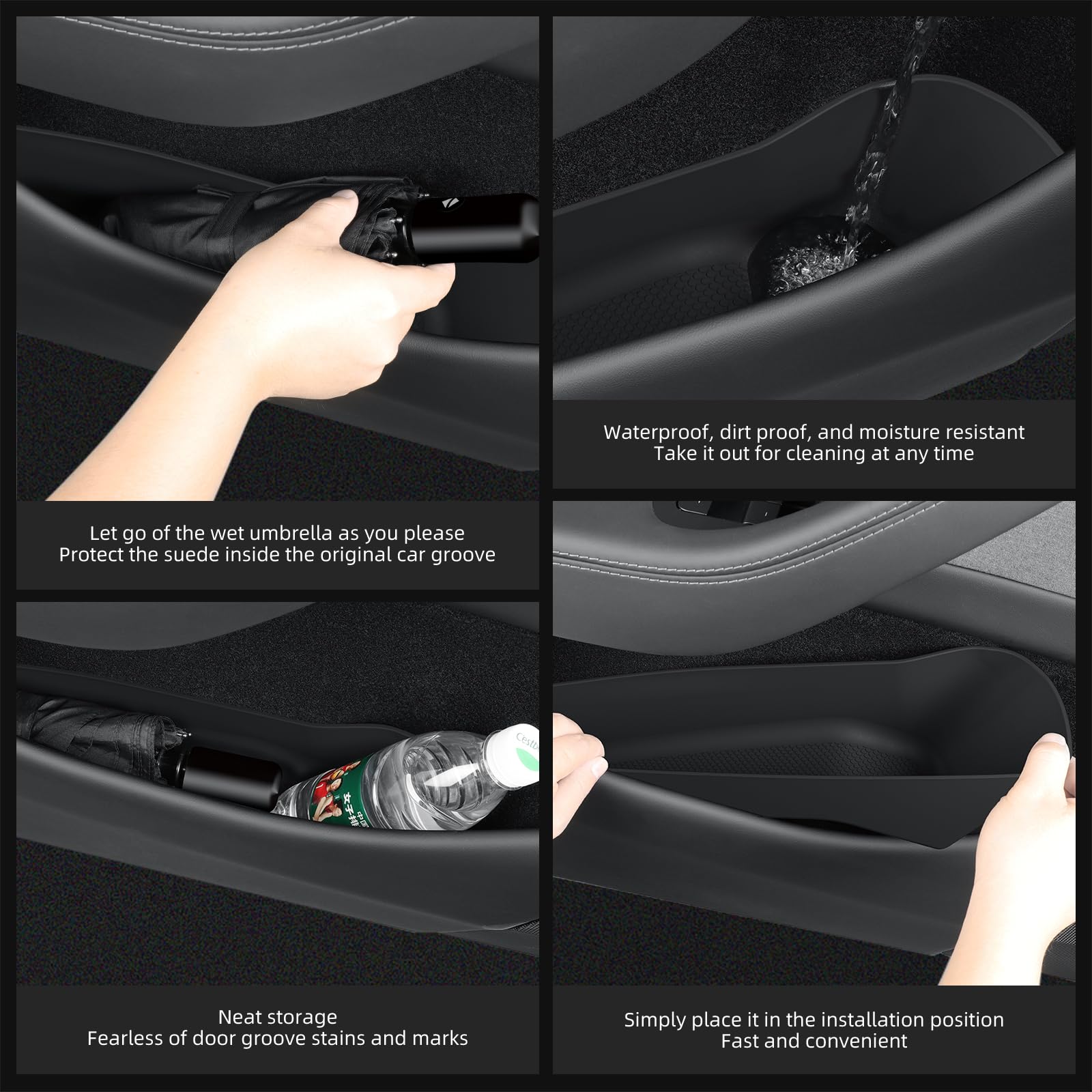Luckeasy pocket tray in TPE resists spills and wipes clean