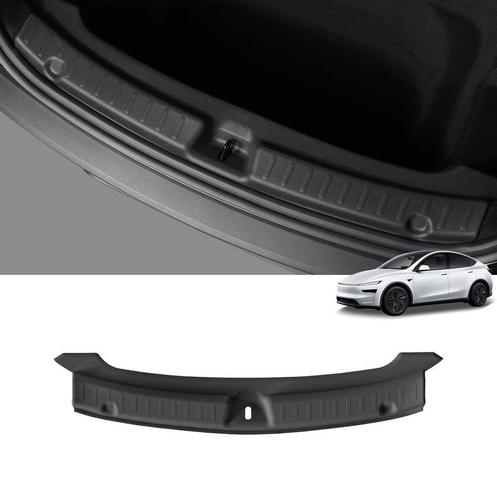 LUCKEASY Rear Bumper Guard for Model Y fit protects trunk edges.