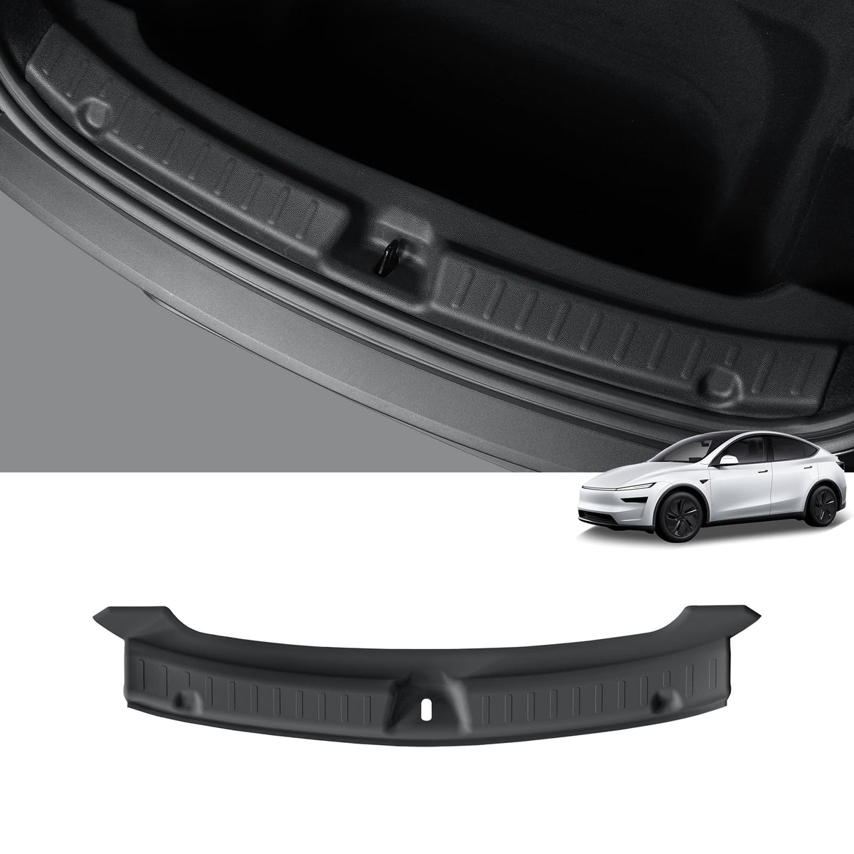 LUCKEASY Rear Bumper Guard for Model Y fit protects trunk edges.