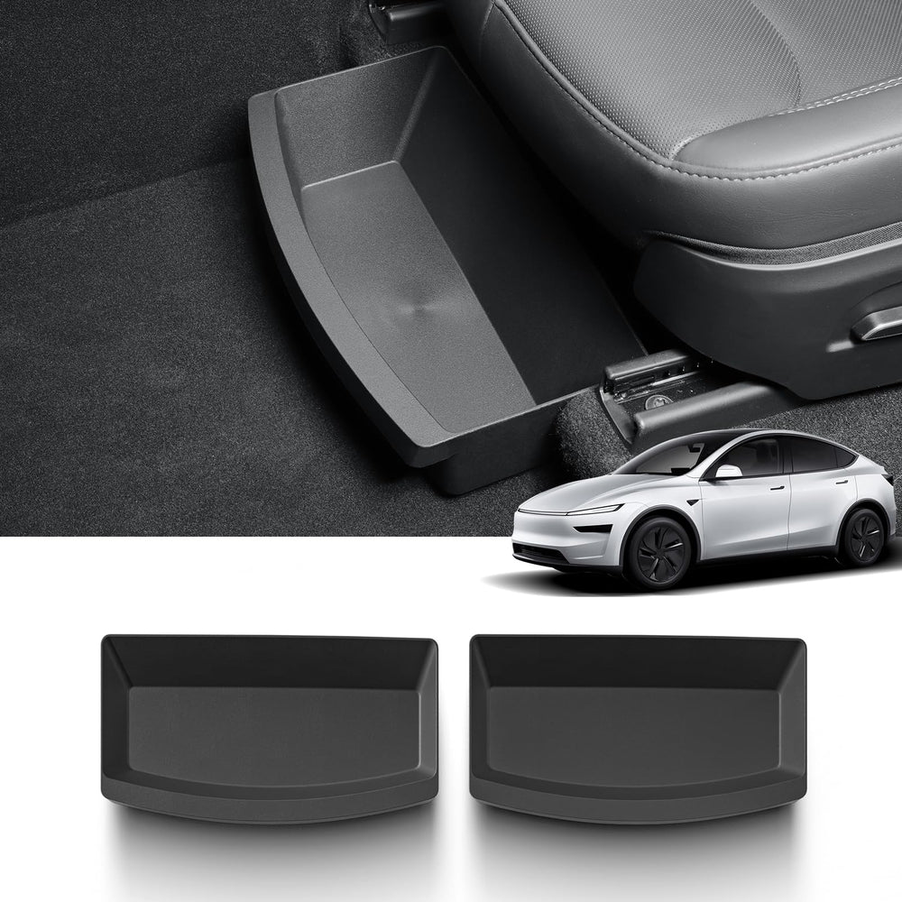 LUCKEASY underseat storage for Model Y two-piece kit keeps essentials within easy reach.