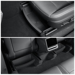 LUCKEASY water bottle storage keeps drinks secure under Model Y seats.