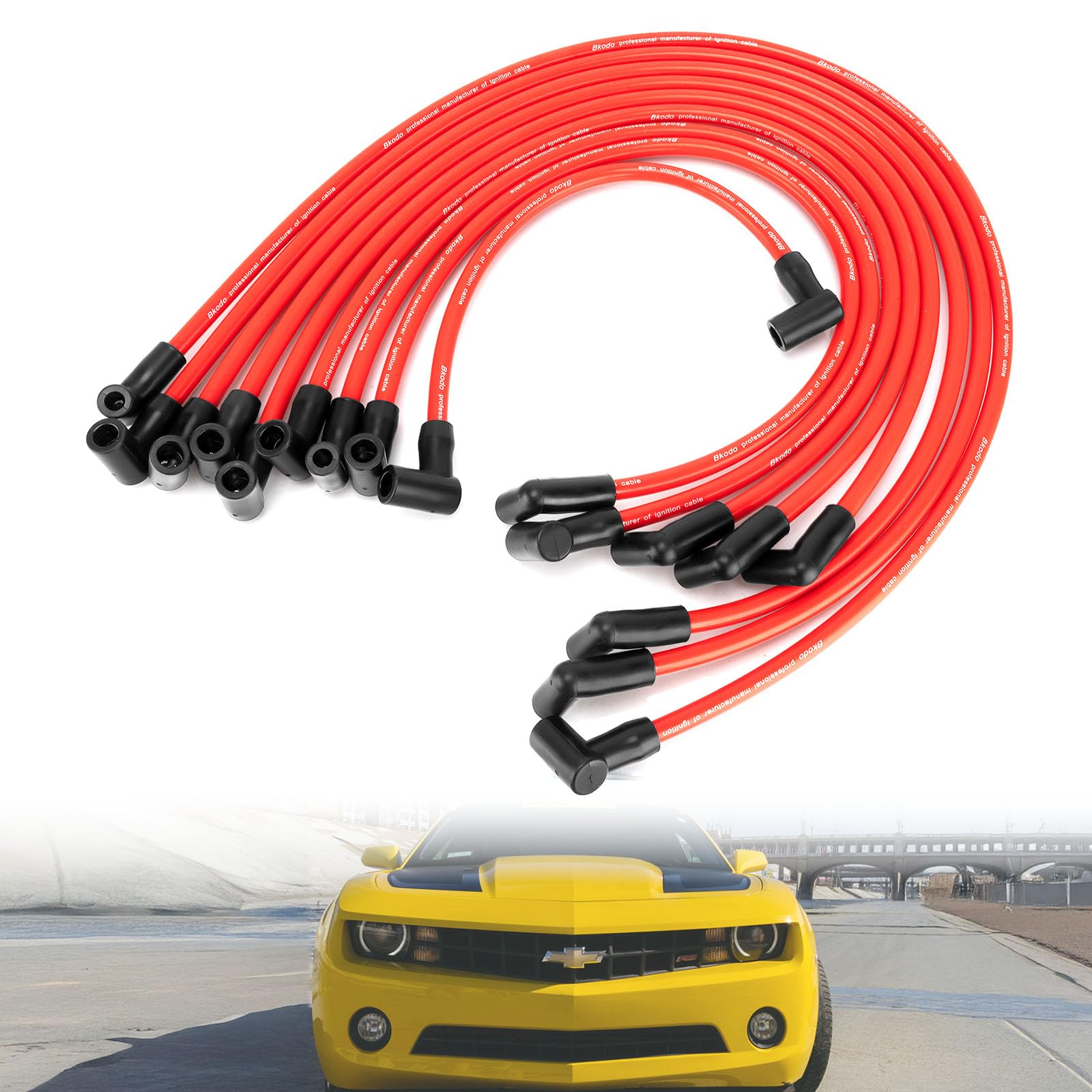 Lucky Seven 10.5mm spark plug wires with coil-end for HEI ignition.