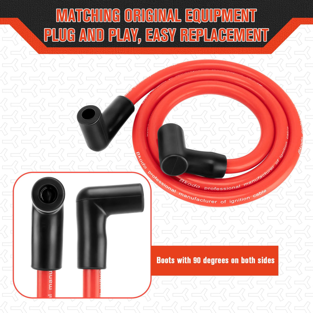 Lucky Seven 10.5mm wires with 90-degree boots for SBC/BBC engines.