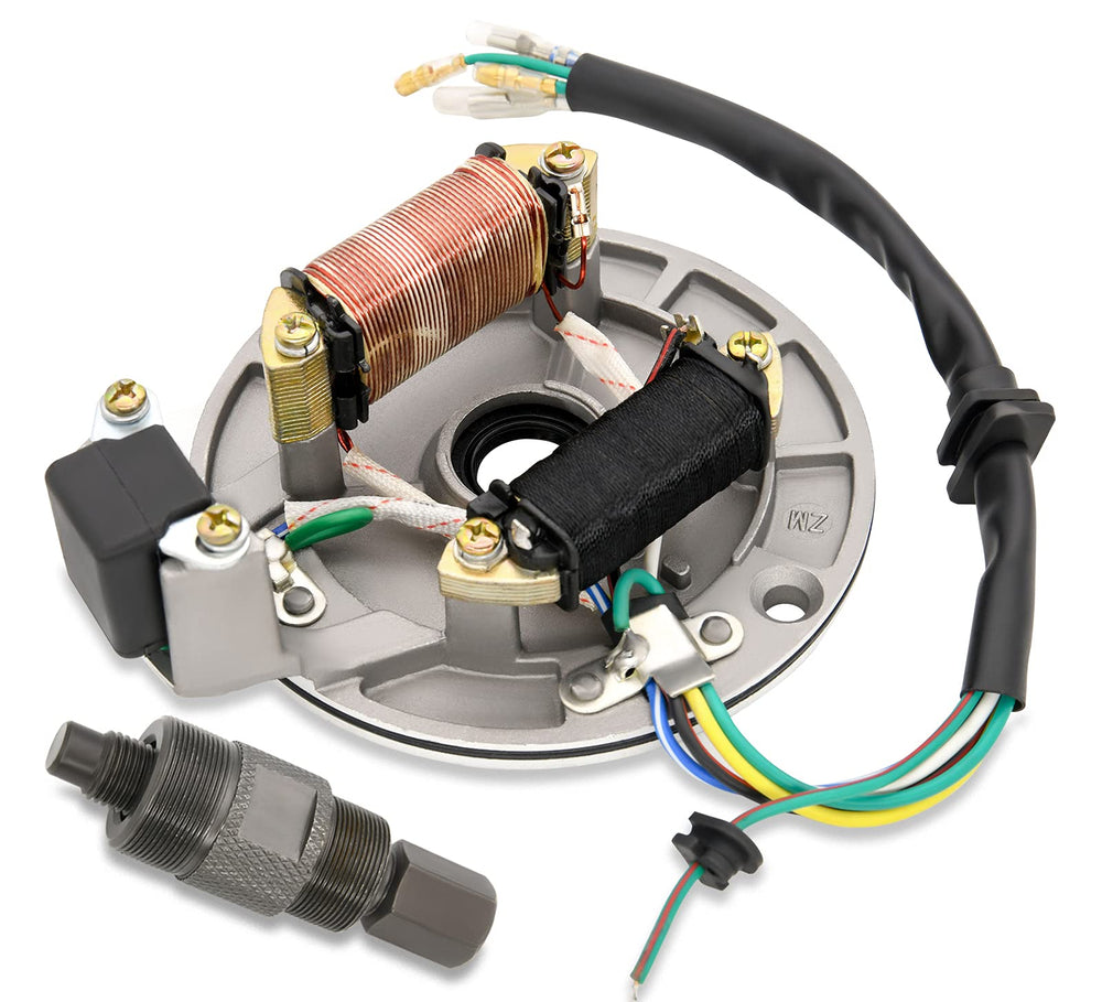 Lucky Seven 2-coil stator close-up for reliable ignition timing.