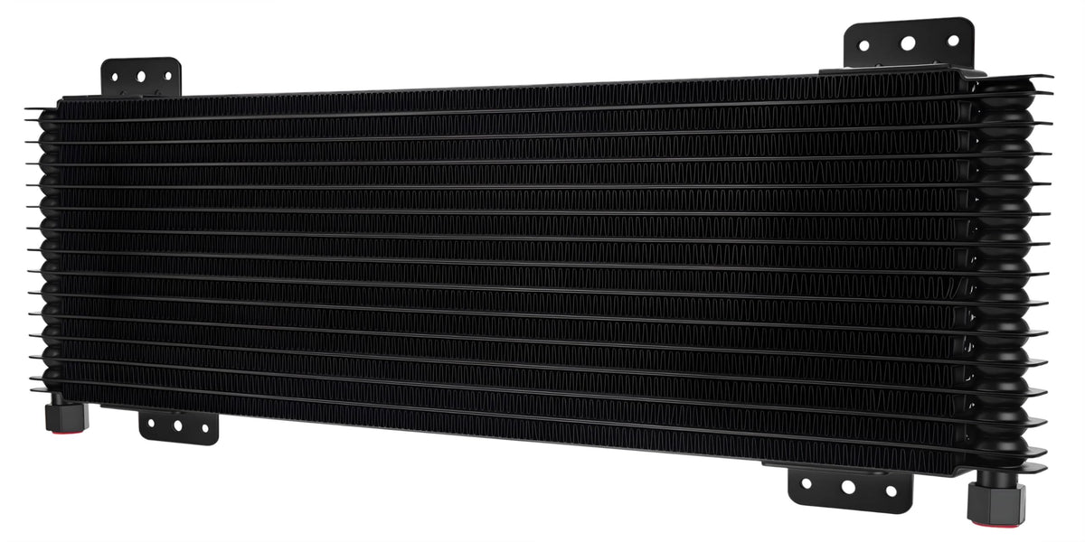Lucky Seven 40k transmission cooler front view optimized for heavy-duty cooling.