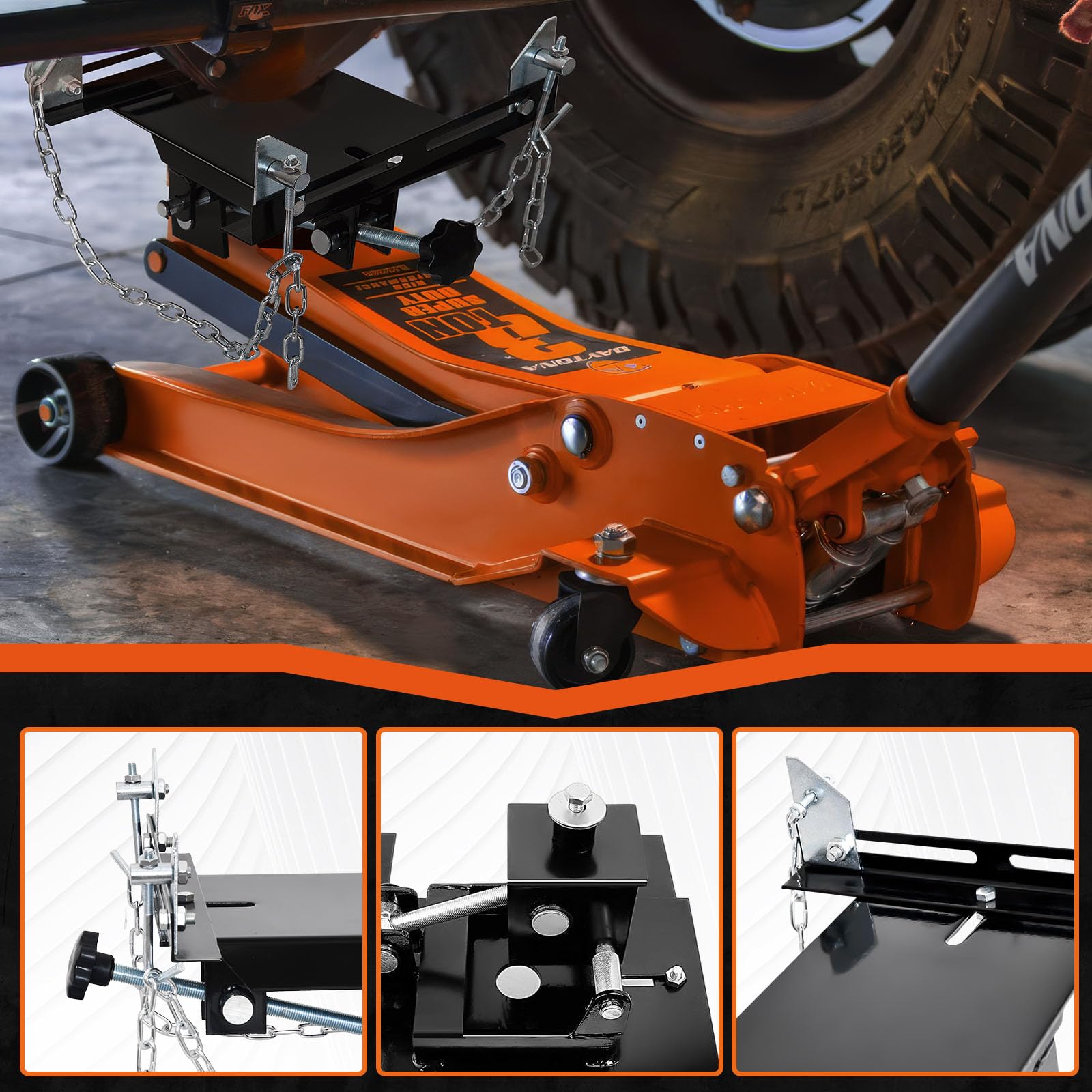 Lucky Seven black rust-resistant finish protects steel components.