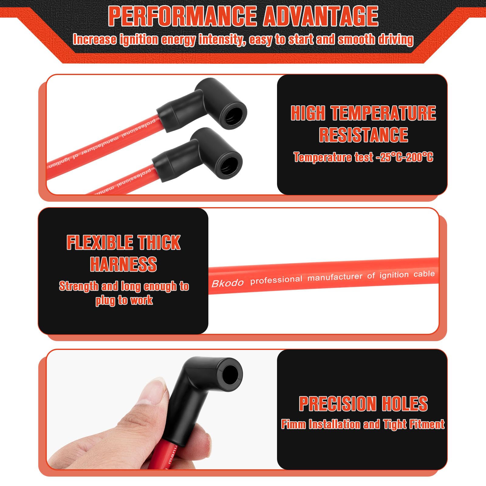 Lucky Seven 100% silicone outer insulator for extreme engine temps.